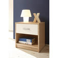 NACHTKÄSTCHEN in Weiß, Sonoma Eiche  - Alufarben/Weiß, KONVENTIONELL, Holzwerkstoff/Kunststoff (39/41/28cm) - Carryhome
