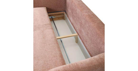 SCHLAFSOFA Flachgewebe Altrosa  - Schwarz/Altrosa, KONVENTIONELL, Kunststoff/Textil (250/74/108cm) - Carryhome
