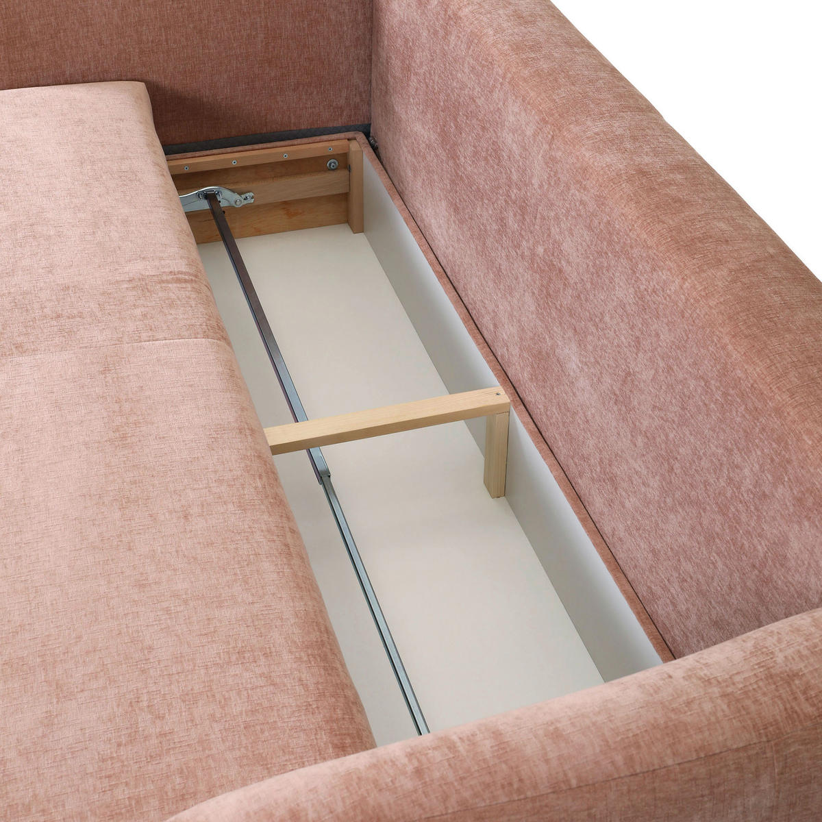 SCHLAFSOFA in Flachgewebe Altrosa  - Schwarz/Altrosa, Konventionell, Kunststoff/Textil (250/74/108cm) - Carryhome