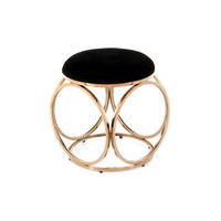 HOCKERTextil, Metall Schwarz, Kupferfarben  - Schwarz/Kupferfarben, Trend, Textil/Metall (40/49/40cm) - Kayoom