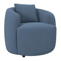 SESSEL in Velours, Struktur Dunkelblau  - Schwarz/Dunkelblau, MODERN, Kunststoff/Textil (81/74/81cm) - Livetastic