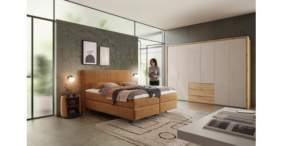 POLSTERBETT 160/200 cm,  in Gelb, Bettkasten, Lattenroste, Matratzen, unterschiedliche Matratzenhärtegrade je Bettseite, H2 + H4 = mittel + sehr fest  - Gelb/Schwarz, Design, Holz/Holzwerkstoff (160/200cm) - Dieter Knoll