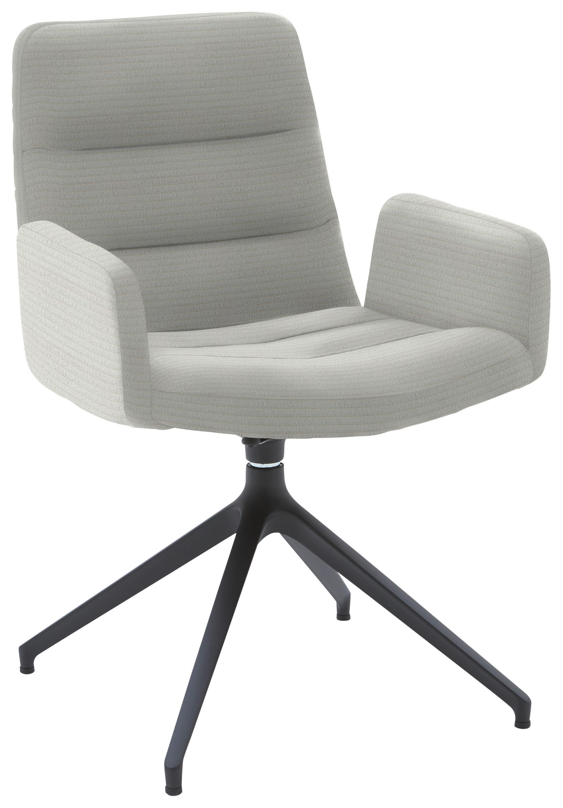 ARMLEHNSTUHL  in Cord  - Hellgrau/Schwarz, Design, Textil/Metall (61/88/66cm) - Dieter Knoll