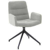 ARMLEHNSTUHL  in Cord  - Hellgrau/Schwarz, Design, Textil/Metall (61/88/66cm) - Dieter Knoll