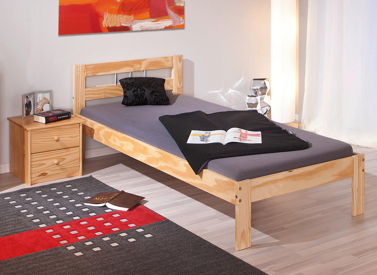 BETT 90/200 cm  in Naturfarben  - Naturfarben, Design, Holz (90/200cm) - MID.YOU