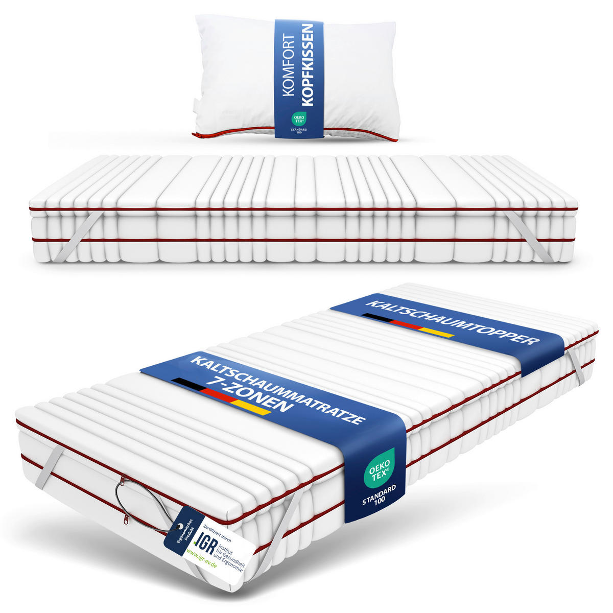 MATRATZENSET 100/200 cm  - Weiß, Basics, Textil (100/200cm) - Chameo