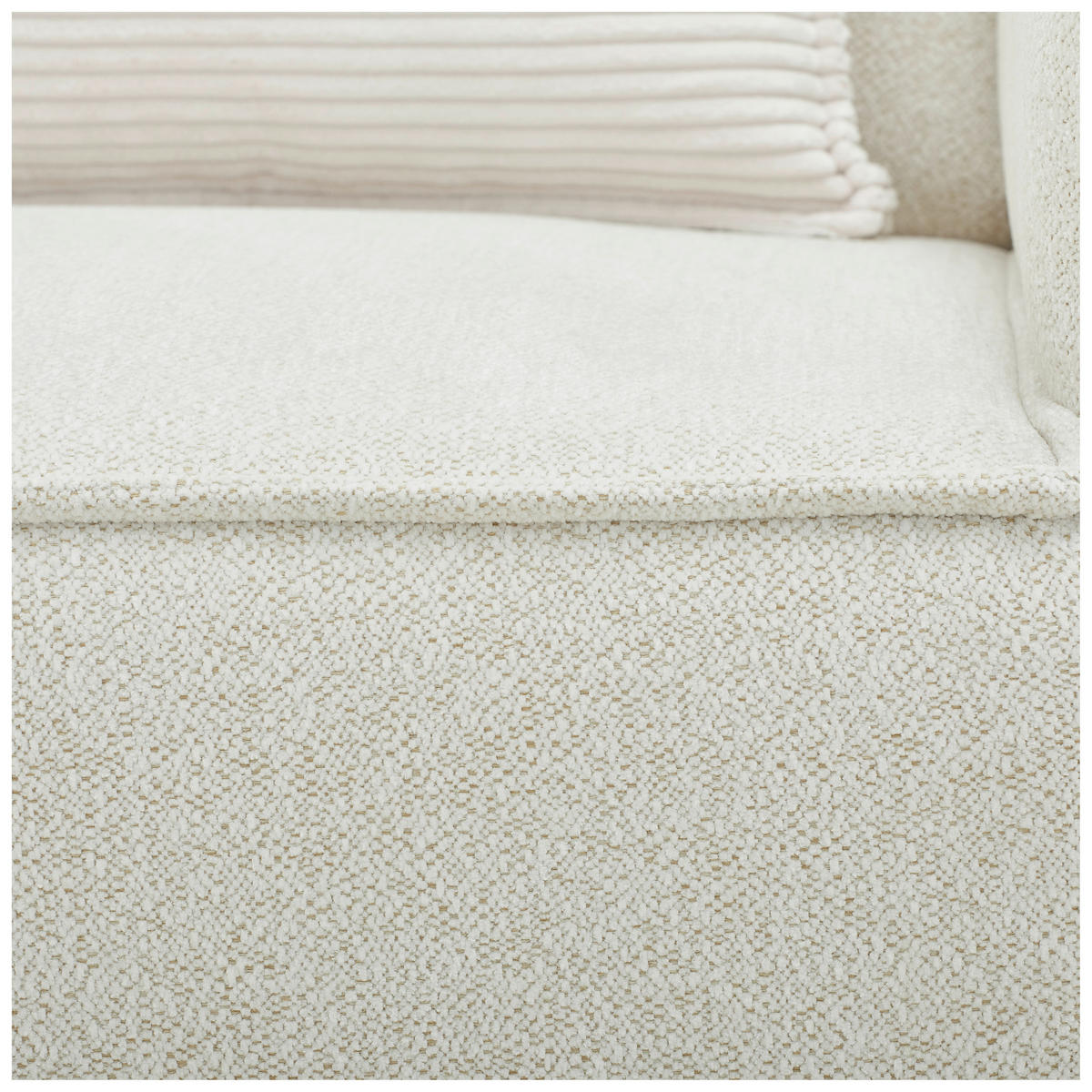 ECKSOFA in Chenille Creme  - Creme/Schwarz, Konventionell, Kunststoff/Textil (280/188cm) - Carryhome