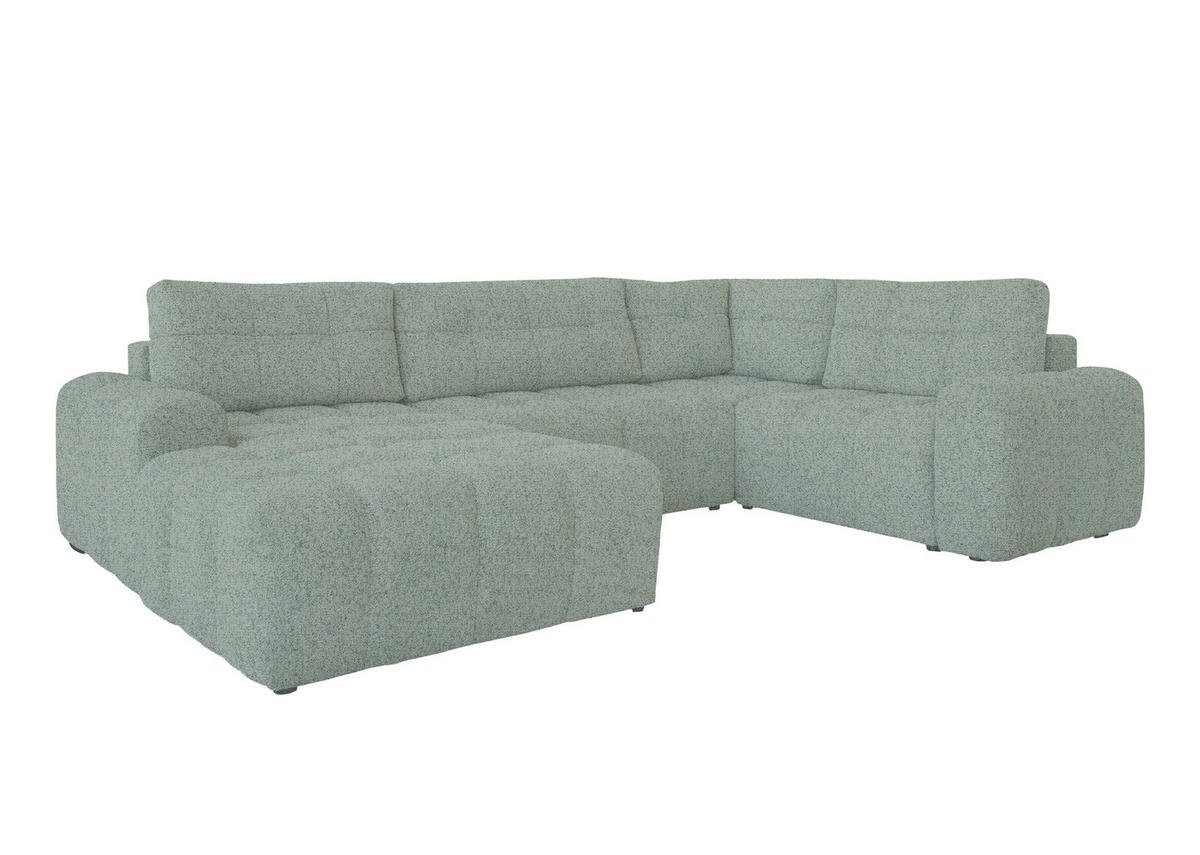 WOHNLANDSCHAFT in Türkis  - Türkis/Schwarz, Design, Kunststoff/Textil (184/333/213cm) - MID.YOU