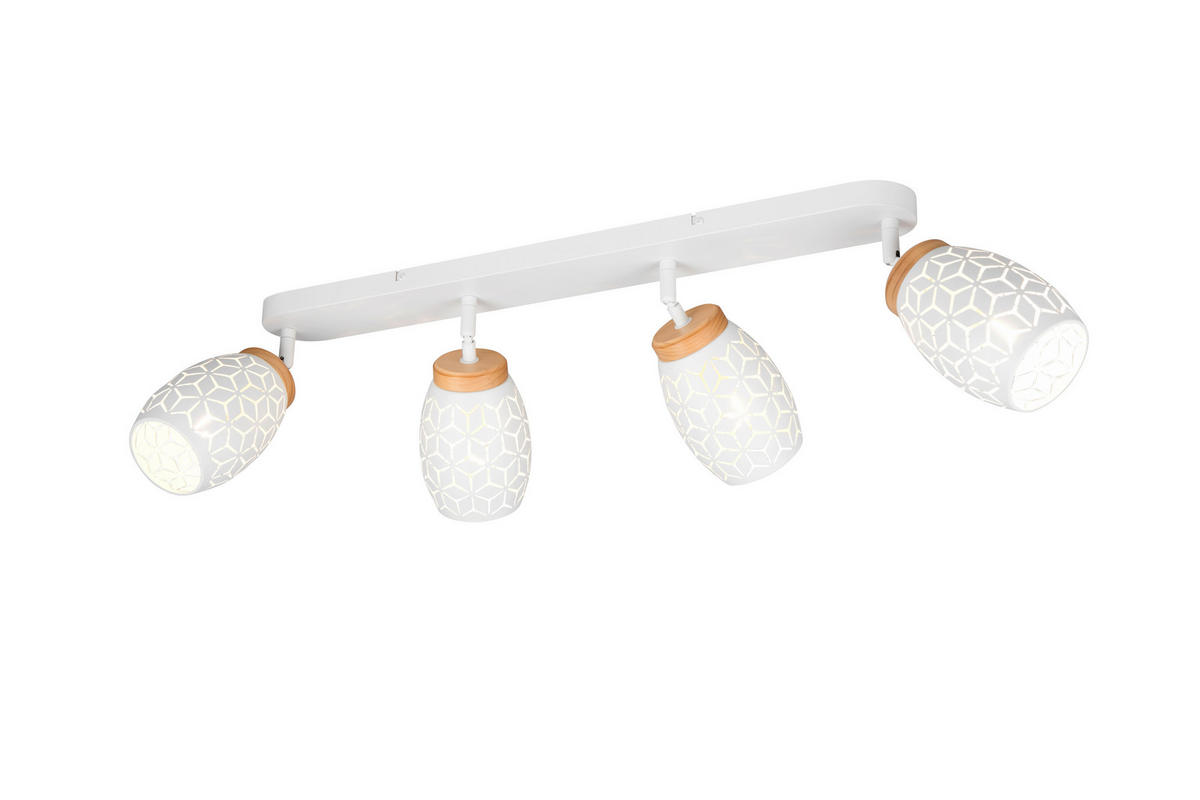 TAKSPOTLIGHT 74/27/12 cm   - vit/naturfärgad, Trend, metall/trä (74/27/12cm)