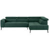 ECKSOFA in Feincord Waldgrün  280/205 cm  - Waldgrün/Schwarz, Design, Textil/Metall (280/205cm) - Xora