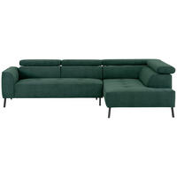 ECKSOFA in Feincord Waldgrün  - Waldgrün/Schwarz, Design, Textil/Metall (280/205cm) - MID.YOU