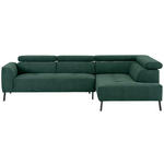 ECKSOFA Waldgrün Feincord  - Waldgrün/Schwarz, Design, Textil/Metall (280/205cm) - Xora