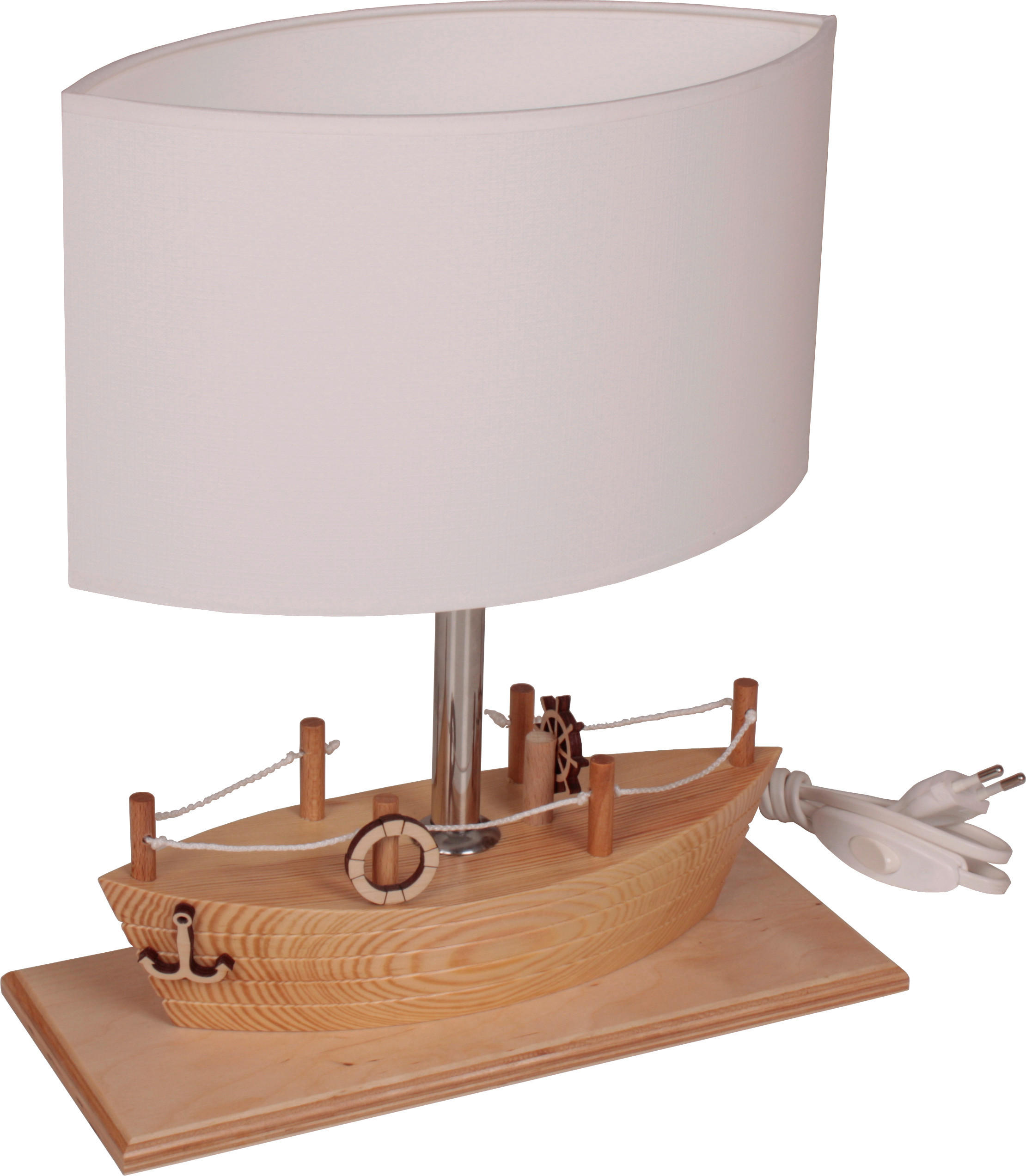 XXXLutz Kindertischleuchte Schiff Natur 27x26.5x14 cm