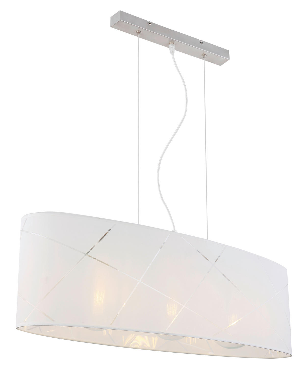 HÄNGELEUCHTE 77/23/140 cm  - Klar/Weiß, Design, Kunststoff/Textil (77/23/140cm) - Globo