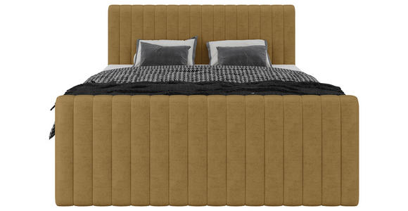 BOXBETT 160/200 cm  in Senfgelb  - Senfgelb/Schwarz, Basics, Kunststoff/Textil (160/200cm) - Carryhome