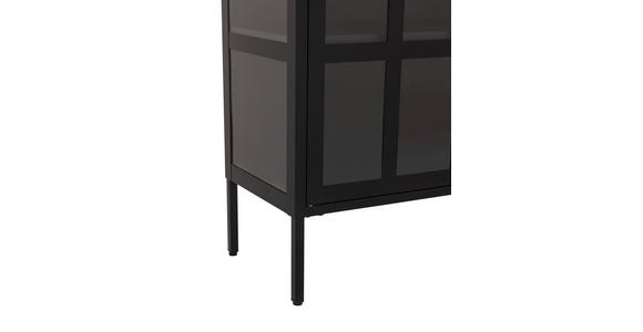 VITRINE in Schwarz - Schwarz, Design, Glas/Metall (50/180/35cm) - Xora