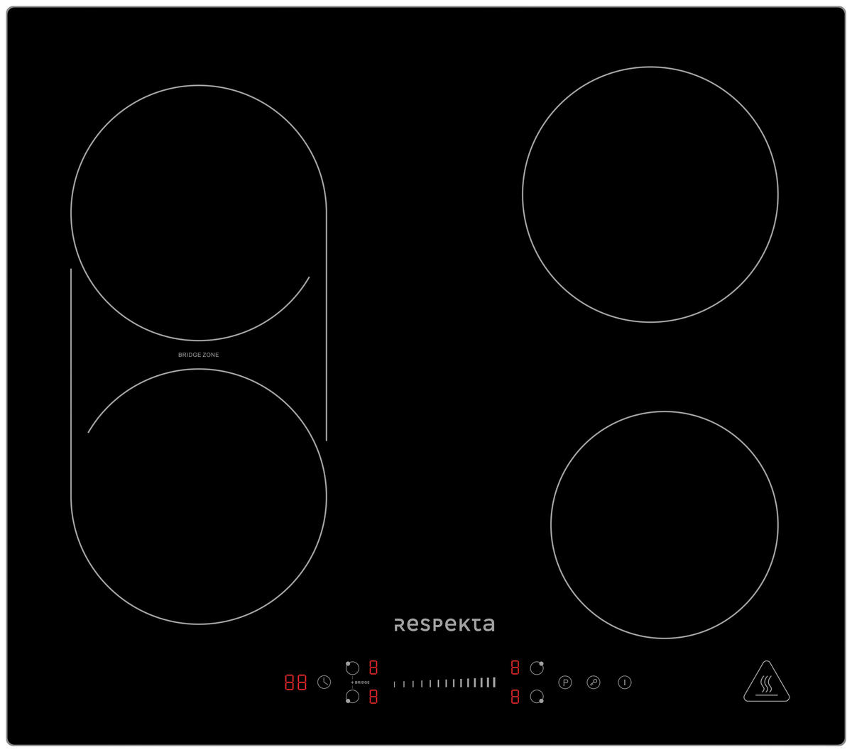 INDUKTIONSKOCHFELD KM6600IB-28  - Schwarz, Trend, Glas/Metall (59/6/52cm) - Respekta