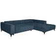 ECKSOFA  in Chenille Blau  279/222 cm  - Blau/Schwarz, KONVENTIONELL, Kunststoff/Textil (279/222cm) - Hom`in