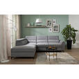 ECKSOFA Grau Velours  - Schwarz/Grau, KONVENTIONELL, Textil/Metall (217/255cm) - Carryhome