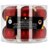 JULGRANSKULOR SET 7 cm 10 delar  - bordeaux, Klassisk, glas (7cm)