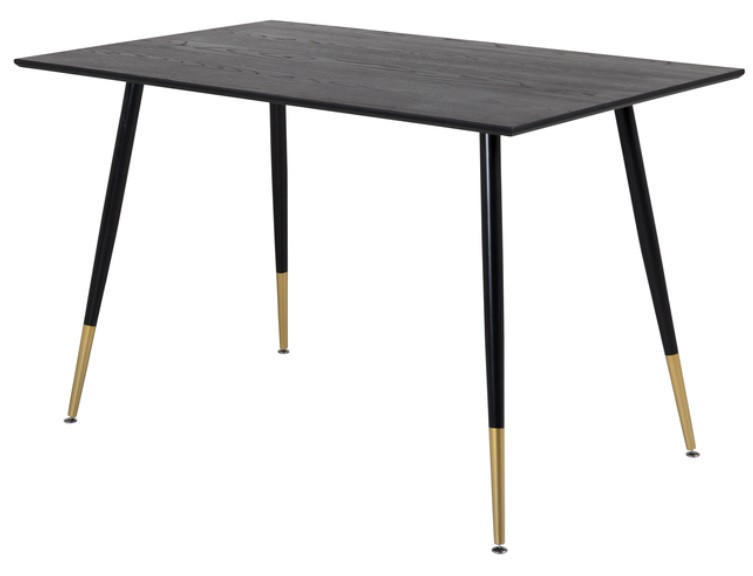 ESSTISCH furniert rechteckig Schwarz, Goldfarben - Goldfarben/Schwarz, Design, Holz/Metall (120/85/75cm) - Livetastic