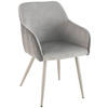 ARMLEHNSTUHL  in Eisen Leinenoptik, Cord  - Beige/Grau, LIFESTYLE, Holz/Textil (54/84/60cm) - Livetastic