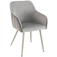 ARMLEHNSTUHL  in Eisen Leinenoptik, Cord  - Beige/Grau, LIFESTYLE, Holz/Textil (54/84/60cm) - Livetastic