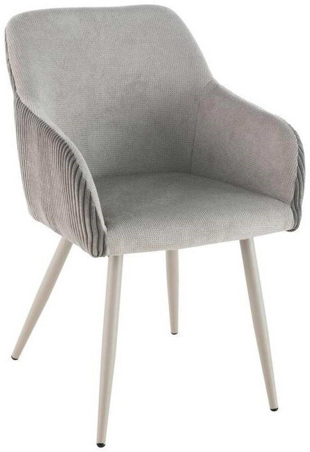 ARMLEHNSTUHL  in Eisen Leinenoptik, Cord  - Beige/Grau, LIFESTYLE, Holz/Textil (54/84/60cm) - Livetastic