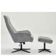 RELAXSESSELSET Webstoff Relaxfunktion, Hocker    - Schwarz/Grau, Design, Textil/Metall (73/108/83cm) - Cantus