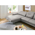 ECKSOFA in Echtleder Hellgrau  - Hellgrau/Schwarz, Design, Leder/Metall (193/332cm) - Dieter Knoll