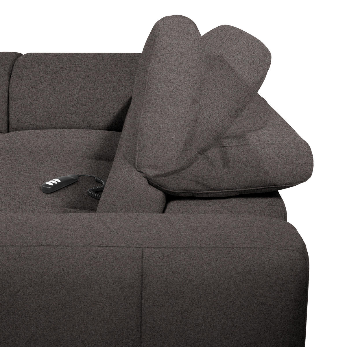 ECKSOFA Dunkelbraun Flachgewebe  - Dunkelbraun/Schwarz, Design, Textil/Metall (238/290cm) - Pure Home Lifestyle