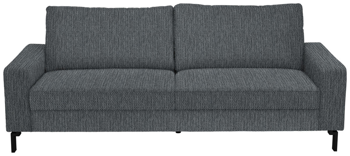 3-SITZER-SOFA  in Flachgewebe Anthrazit  - Anthrazit/Schwarz, Design, Textil/Metall (218/86/97cm) - Hom`in