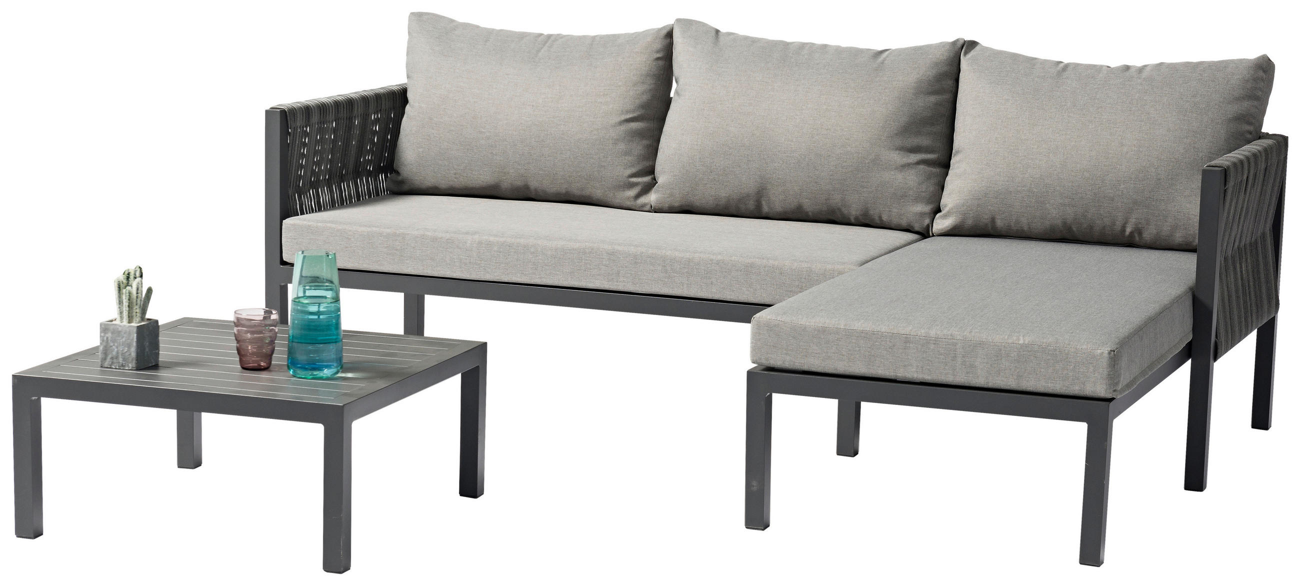 Ambia Garden TERASOVÁ SEDACIA SÚPRAVA, 8-dielne, kov, plast, textil