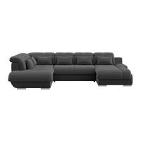 WOHNLANDSCHAFT MULTI Schwarz Chenille  - Chromfarben/Schwarz, MODERN, Textil/Metall (228/345/184cm) - Livetastic