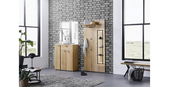GARDEROBENPANEEL 91,9/193,9/35,5 cm - Eichefarben/Anthrazit, Natur, Holz/Metall (91,9/193,9/35,5cm) - Valnatura