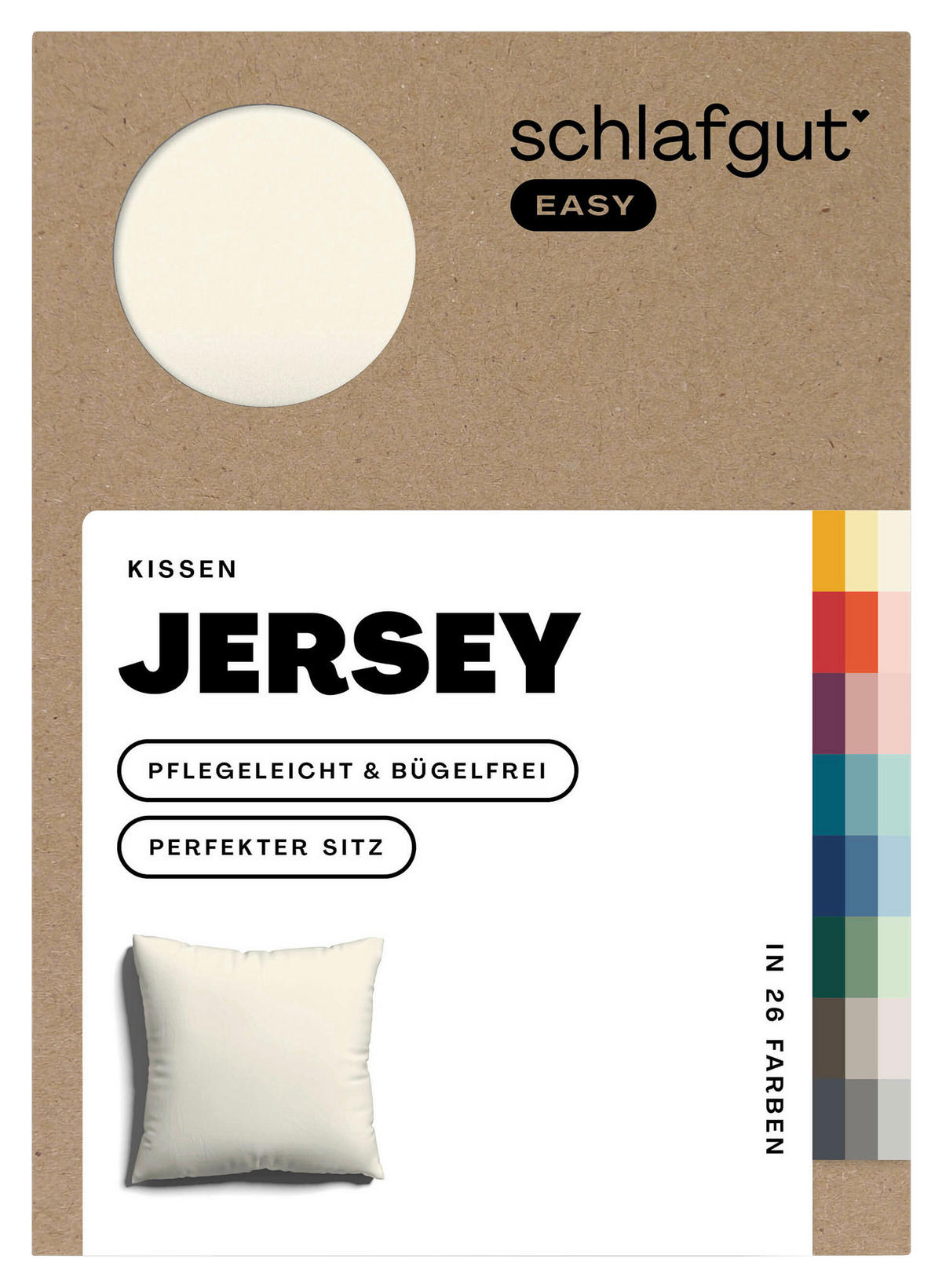 KOPFKISSENBEZUG EASY JERSEY 80/80 cm  - Beige, Basics, Textil (80/80cm) - Schlafgut