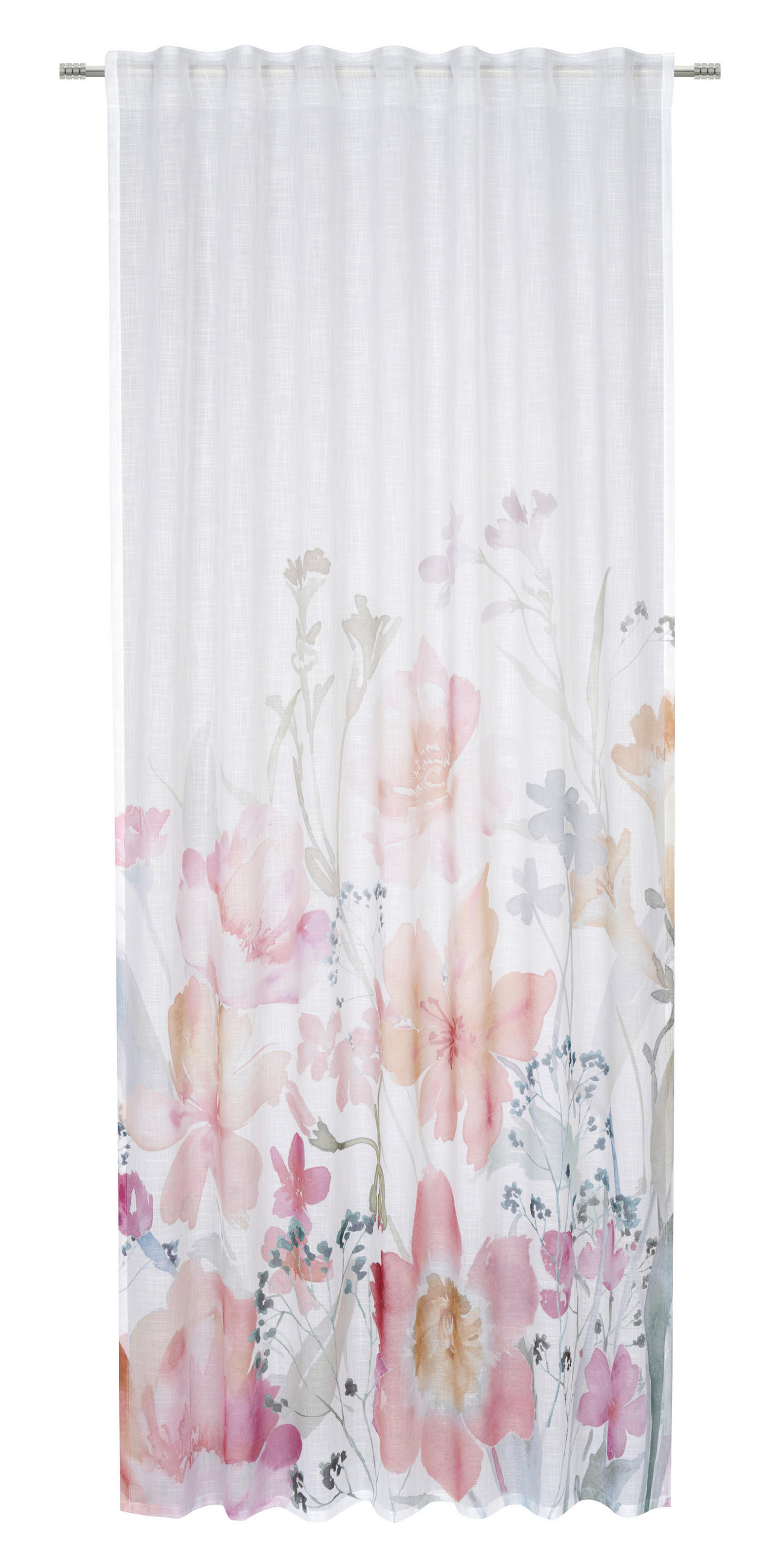 GARDINLÄNGD halvtransparent lila, multicolor, rosa 245/140 cm
