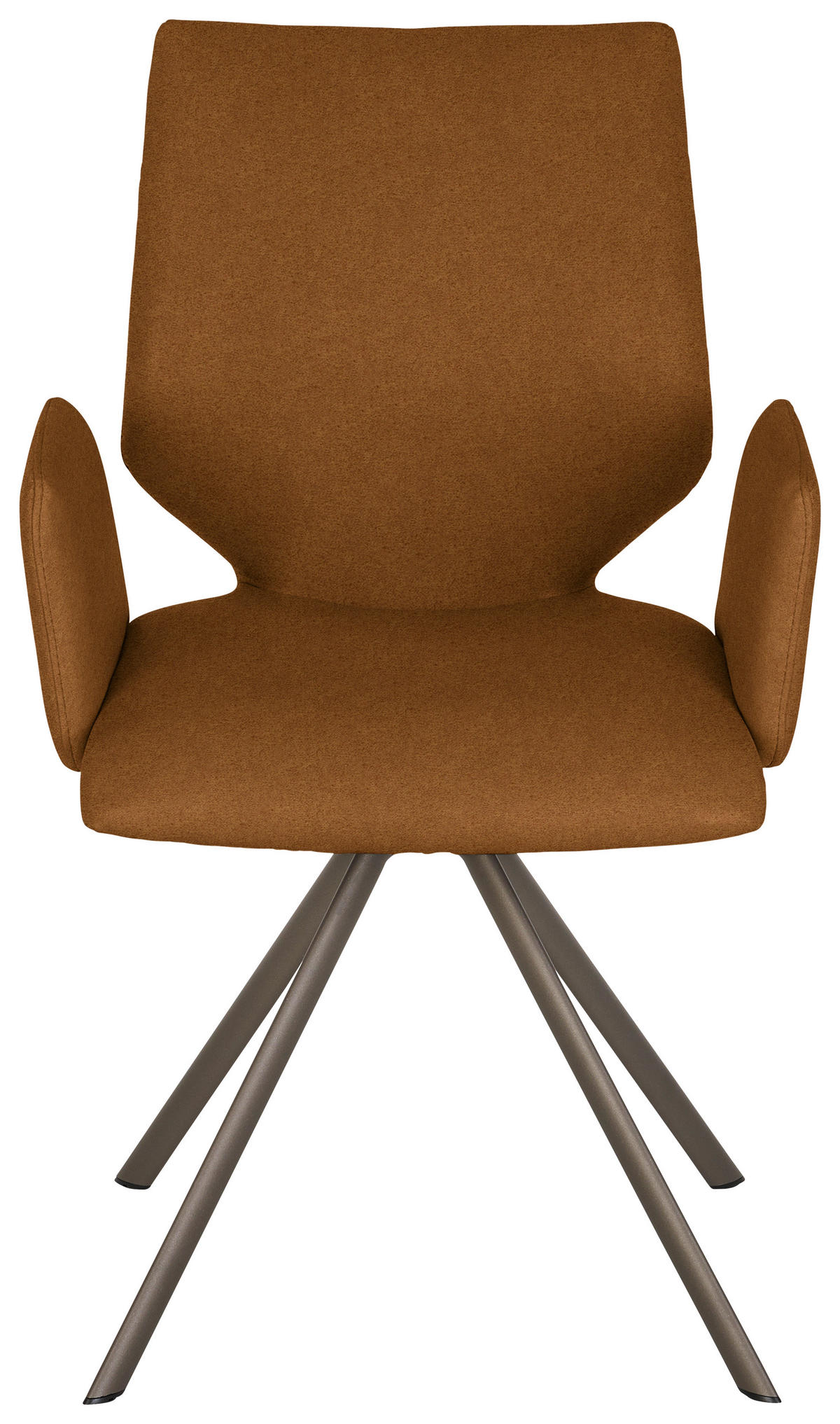 ARMLEHNSTUHL  Lederauswahl, Stoffauswahl, Typenauswahl, inklusive Armlehnen Mikrofaser  - Hellbraun/Braun, Design, Textil/Metall (57/92/63cm) - Venjakob