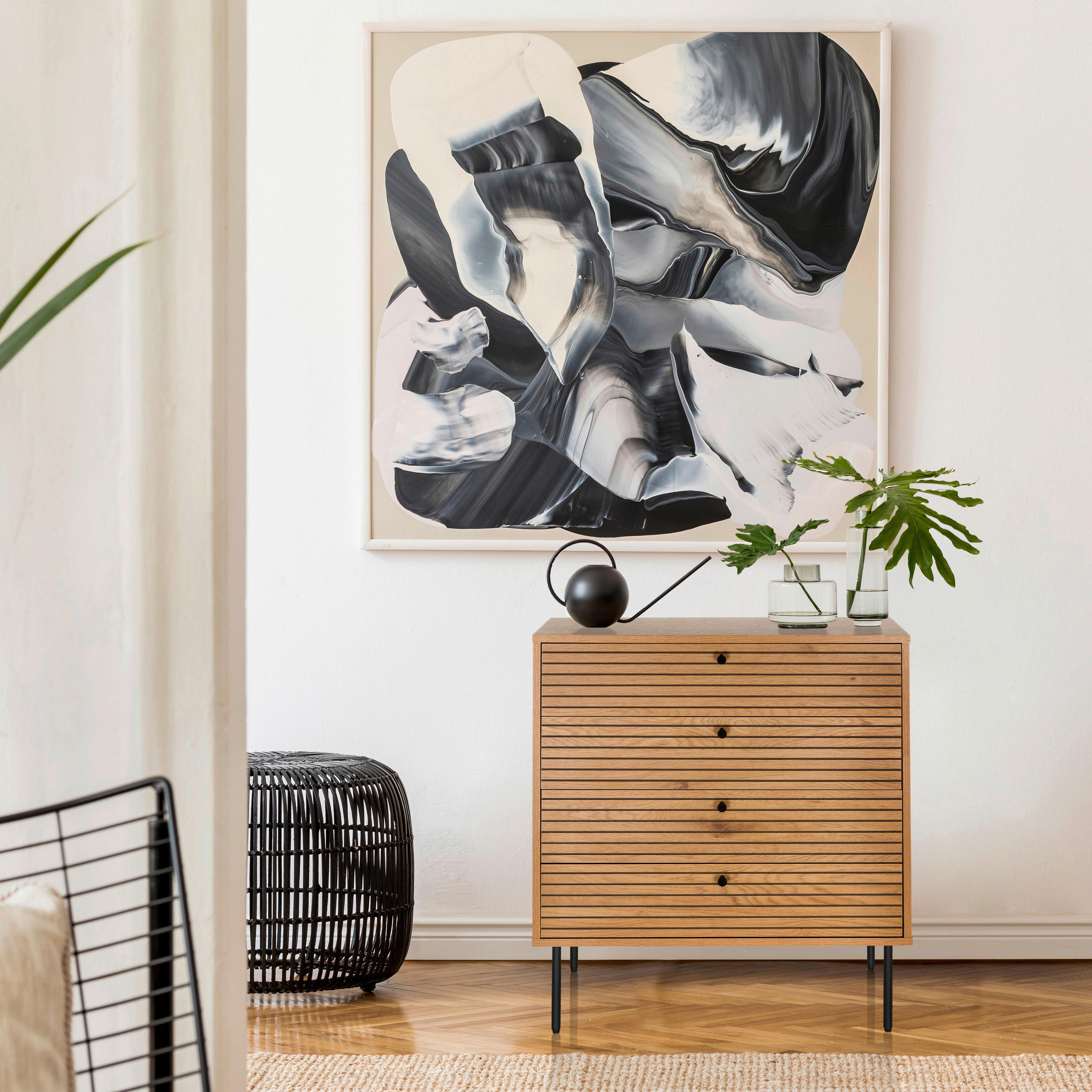 Thumbnail - Mid.you Kommode, Eiche, Holzwerkstoff, 80x85x40 cm, Garderobe, Garderoben Kommoden