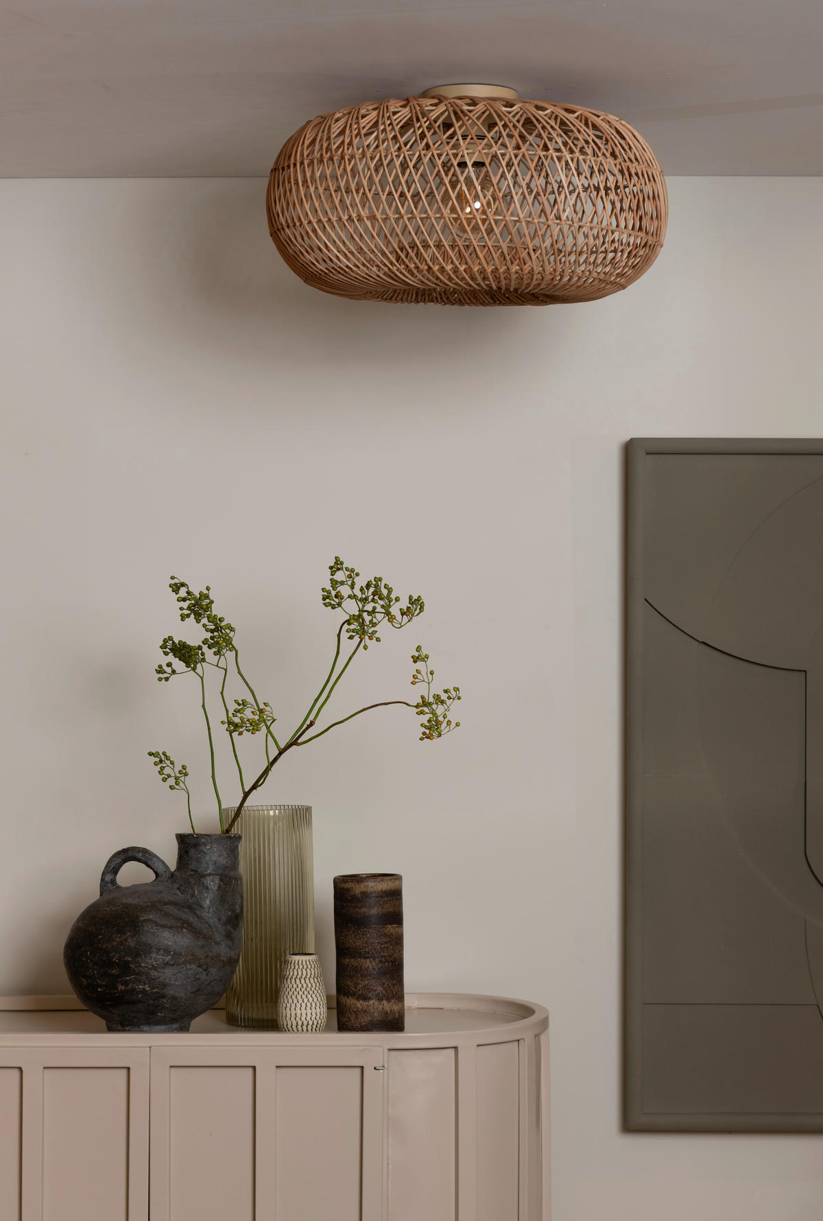 DECKENLEUCHTE  50/23 cm    - Naturfarben, Basics, Naturmaterialien (50/23cm) - Good & Mojo