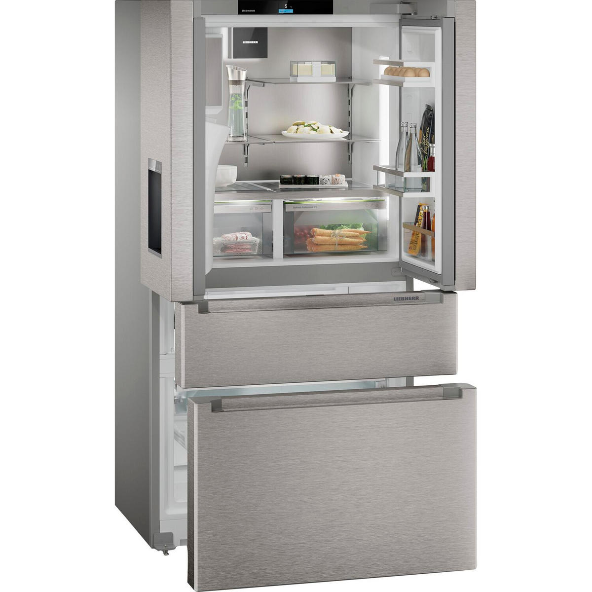 FRENCH-DOOR MBSDDI9558-20  - Silberfarben, Basics, Glas/Metall (90,6/180,5/74,5cm) - Liebherr