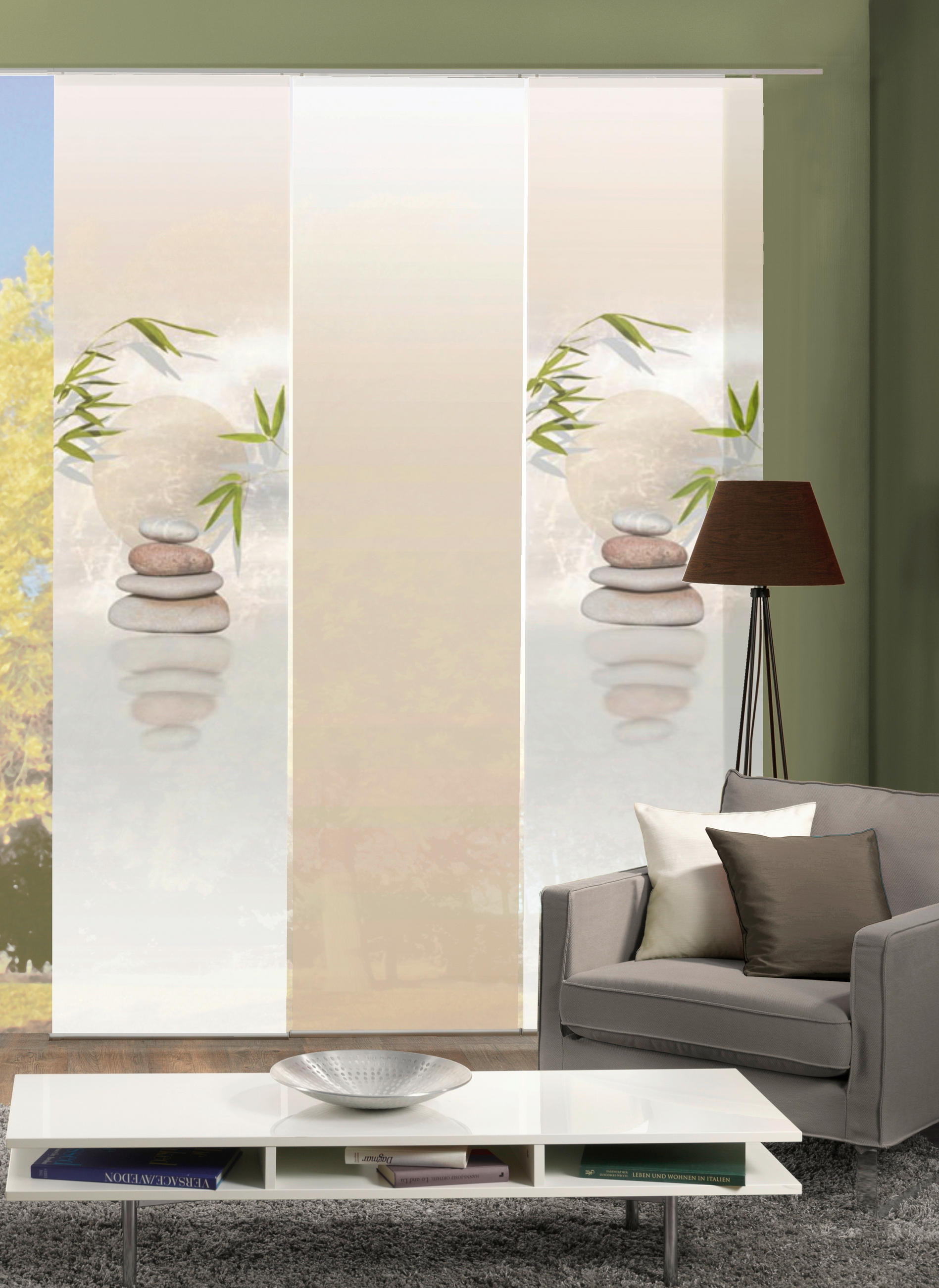 FLÄCHENVORHANG  3 Stück  halbtransparent   60/245 cm  - Naturfarben, Design, Textil (60/245cm)