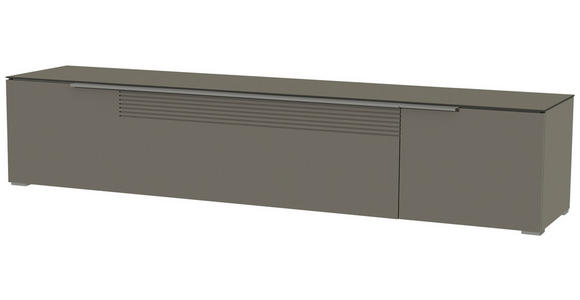 LOWBOARD Grau, Alufarben  210/43/45 cm  - Alufarben/Grau, Design, Glas/Holzwerkstoff (210/43/45cm) - Moderano