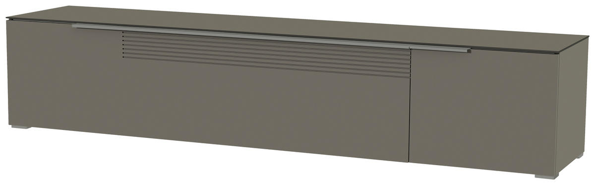 LOWBOARD Grau, Alufarben  210/43/45 cm  - Alufarben/Grau, Design, Glas/Holzwerkstoff (210/43/45cm) - Moderano