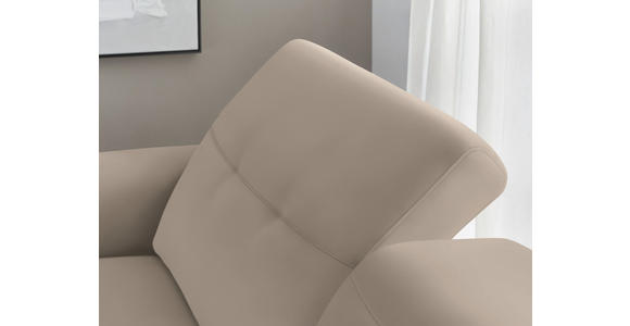 ECKSOFA  in Echtleder Beige  163/305 cm  - Eichefarben/Beige, Design, Leder/Holz (163/305cm) - Novel