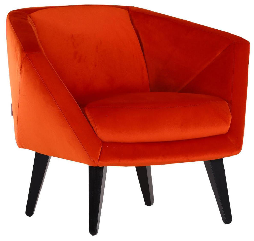 FOTELJA , narandžasta  - crna/narandžasta, Dizajnerski, tekstil/drvo (93/74/46/80cm) - Ambia Home