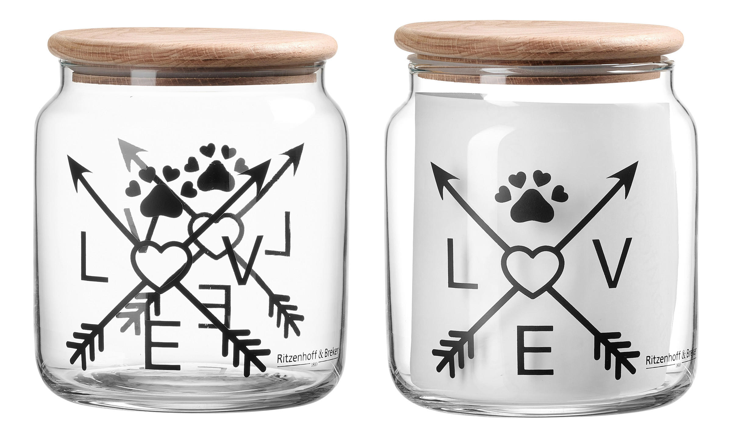 DOSE  - Klar/Beigebraun, Trend, Glas/Holz (1,1l) - Ritzenhoff Breker