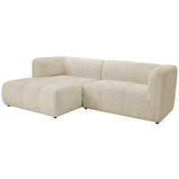 ECKSOFA in Chenille Sandfarben  - Sandfarben/Schwarz, Konventionell, Kunststoff/Textil (164/255cm) - MID.YOU