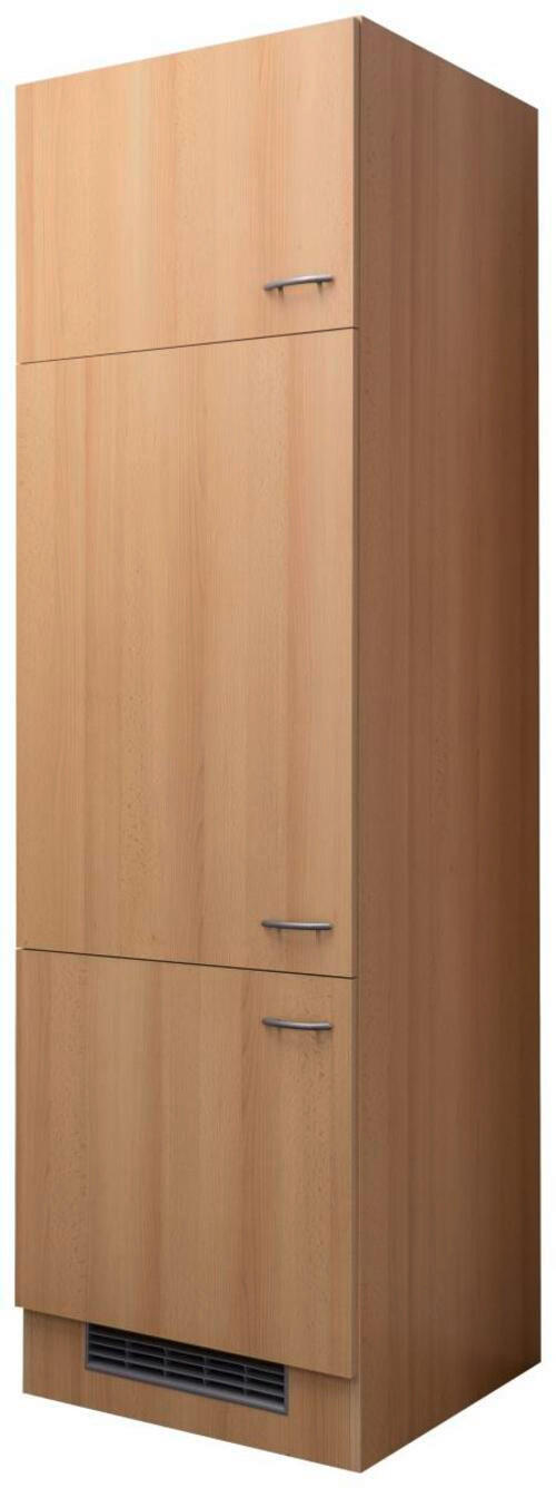 GERÄTEUMBAUSCHRANK 60/200/57 cm in Buchefarben - Edelstahlfarben/Buchefarben, MODERN, Holzwerkstoff/Kunststoff (60/200/57cm) - FlexWell