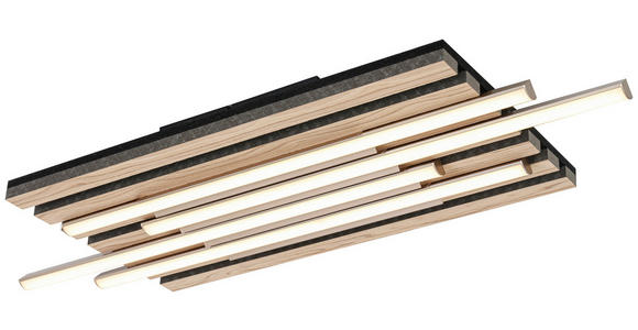 DECKENLEUCHTE 70/26,5/7 cm - Eichefarben/Schwarz, Trend, Holzwerkstoff/Kunststoff (70/26,5/7cm) - Novel